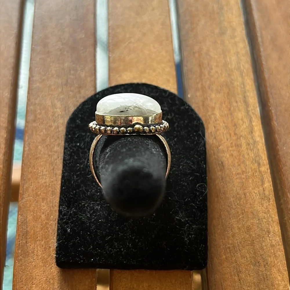 RAINBOW MOONSTONE 925 RING-NWT